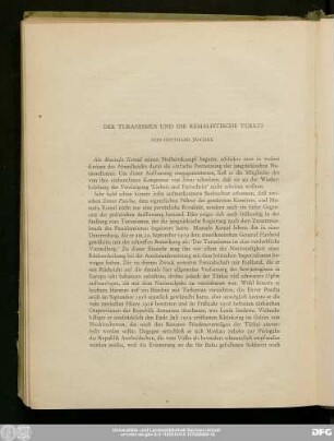 Der Turanismus Und Die Kemalistische Türkei Von Gotthard Jäschke