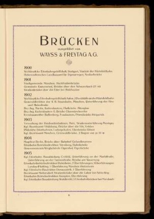 Brücken ausgeführt von Wayss & Freytag A. G.