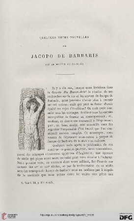 2. Pér. 8.1873: Quelques notes nouvelles sur Jacopo de Barbaris dit le Maître au caducée