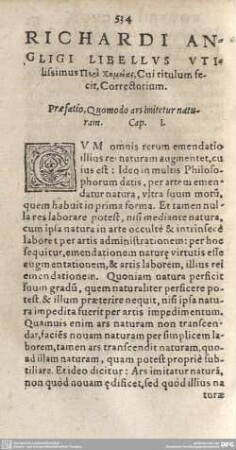 Richardi Angligi Libellus Utilissimus [...] cui titulum fecit, Correctorium.