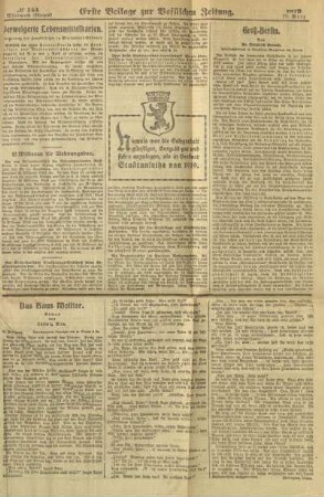 Erste Beilage zur Vossischen Zeitung