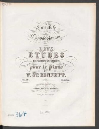 L'amabile et L'appassionata : Deux Etudes caractéristiques pour le Piano ; Op. 29.