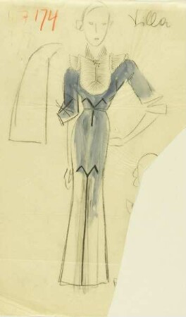 Dame in blauem Kleid