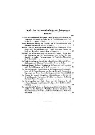 Inhalt des sechsundsiebzigsten Jahrganges