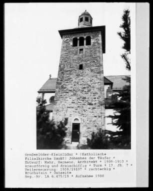 Katholische Filialkirche Sankt Johannes der Täufer — Kirchturm
