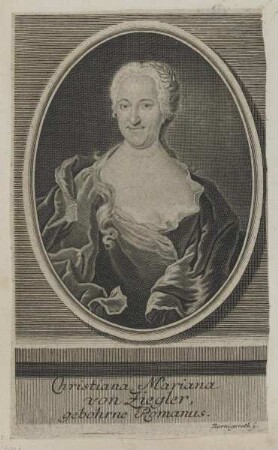 Bildnis der Christiana Mariana von Ziegler, gebohrne Romanus