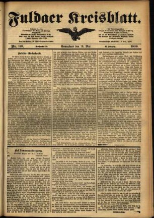 Ausgabe vom Samstag, den 16. Mai 1908.