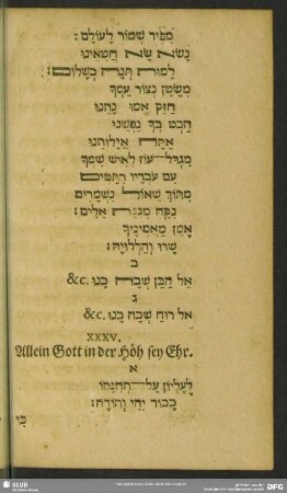 XXXV. Allein Gott in der Höh sey Ehr