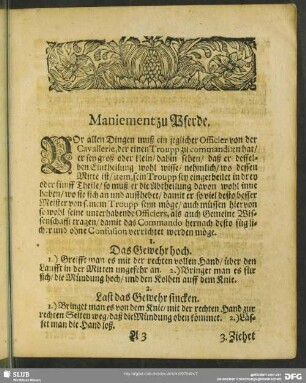 Maniement zu Pferde