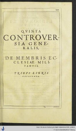 Quinta Controversia Generalis.