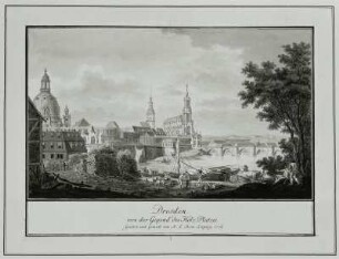 Dresden von der Gegend des Holz-Platzes