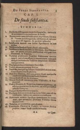 Cap. I. De feudi substantia.