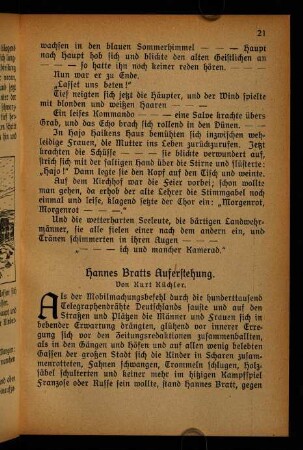 21-37, 3. Hannes Bratts Auferstehung