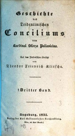 Geschichte des Tridentinischen Conciliums. 3