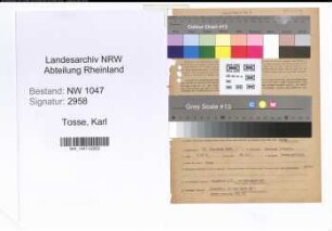 Entnazifizierung Karl Tosse , geb. 22.12.1889 (Beamter)
