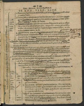 Curs. Metaph. Disputatio II. De Uno, Vero, Bono.