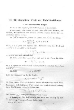 1. Der quadratische Körper