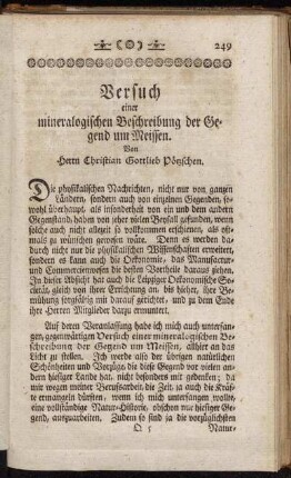 Versuch einer mineralogischen Beschreibung der Gegend um Meissen
