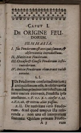 Caput I. De Origine Feudorum