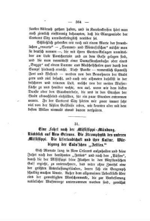 31. Eine Fahrt nach der Mississippi-Mündung. Rückblick auf New Orleans. Die Stromphysik des unteren Mississippi. Die Uferlandschaft und ihre Kultur: Würdigung der Eads`schen ?Jetties?