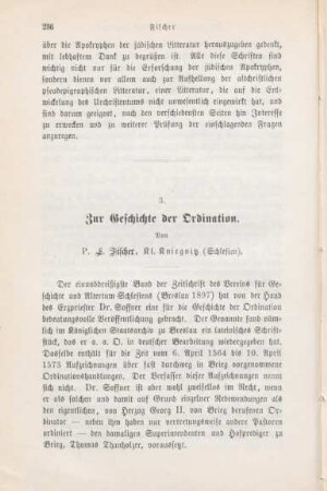 236-253 Zur Geschichte der Ordination