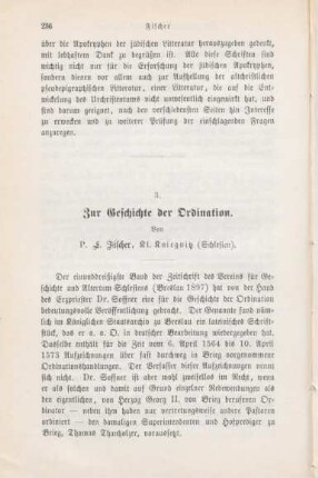 236-253 Zur Geschichte der Ordination