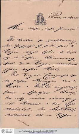 Brief vom 15.09.1885