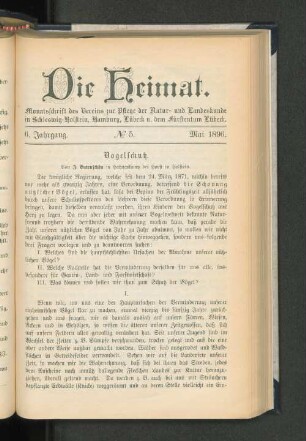 6. Jahrgang No. 5. Mai 1896.