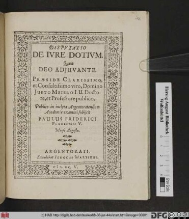 Disputatio De Iure Dotium