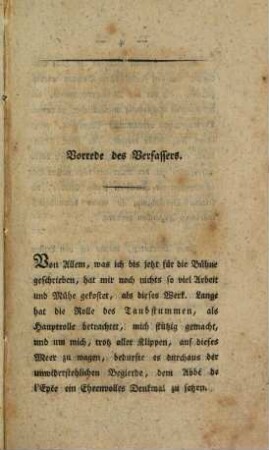 Der Taubstumme oder der Abbé de l'Epée : historisches Drama in fünf Acten