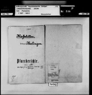 Meßstetten und Hossingen: Pfarrberichte und Pfarrbeschreibungen
