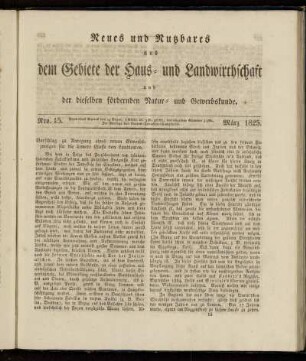 Nro. 15. März 1825.