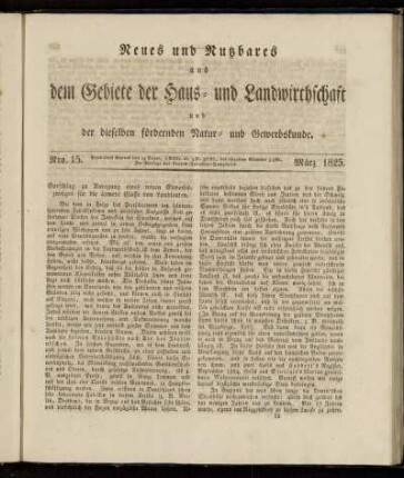 Nro. 15. März 1825.
