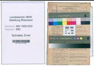 Entnazifizierung Ernst Schnabel , geb. 31.08.1914 (Lehrer)