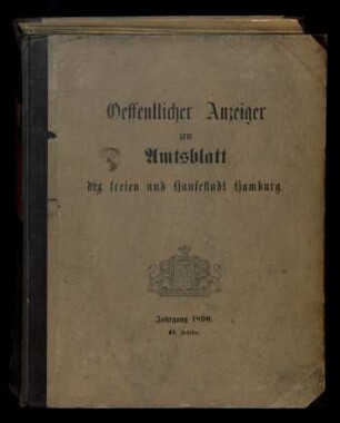 1890,151/228=Juli/Sept.: Amtsblatt der Freien und Hansestadt Hamburg / Beiblatt, Öffentlicher Anzeiger