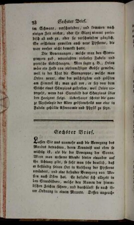 Sechster Brief. - Zehnter Brief.