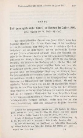 449-463 Das pananglikanische Concil zu London im Jahre 1897