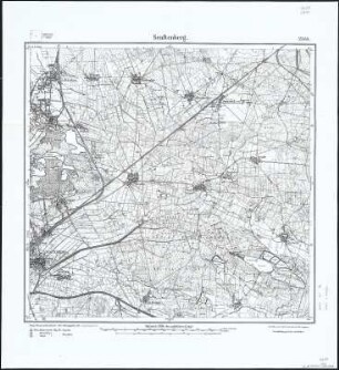 Meßtischblatt 2545 : Senftenberg, 1912 Senftenberg : Senftenberg. - Aufnahme 1902, hrsg. 1904, einz. Nachtr. 1912. - 1:25000. - [Berlin]: Reichsamt für Landesaufnahme, 1912. - 1 Kt.