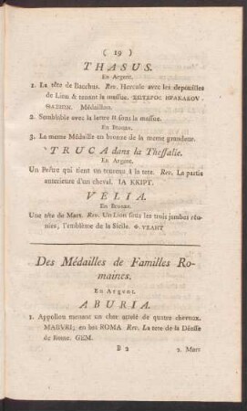 Des Médailles de Familles Romaines
