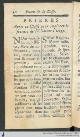 Prieres Après la Classe