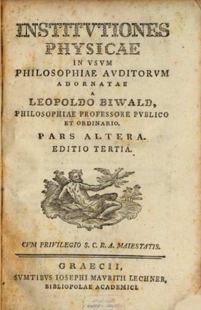 Institvtiones Physicae : In Vsvm Philosophiae Avditorvm Adornatae, 2