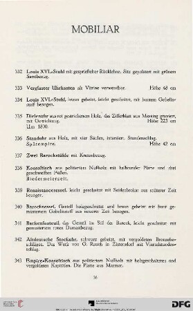 Mobiliar (Nr. 332-367)