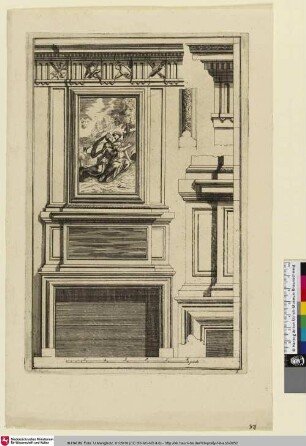 Nouvelles cheminée [Kaminentwurf mit Gemälde von Diana und Actaeon]