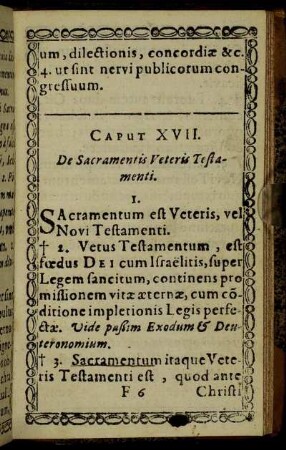 Caput XVII. De Sacramentis Veteris Testamenti.