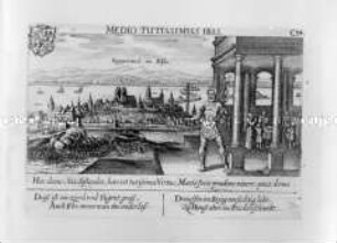 Rappoltsweiler (Elsass), Ansicht mit Szene (aus Fürst, Sciographia Cosmica, Nr. C 34)