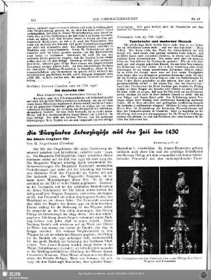 Die Burgunder Federzuguhr aus der Zeit um 1430 (Fortsetzung aus Nr. 48) : Die älteste tragbare Uhr