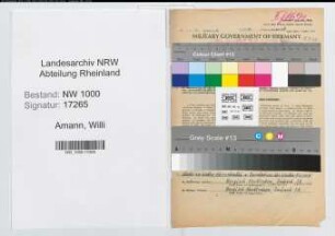 Entnazifizierung Willi Amann, geb. 11.02.1912 (Polizeibeamter)