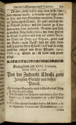 Evangelium am XXVI. Trinitatis, - Evangelium am XXVII. Trinitatis,