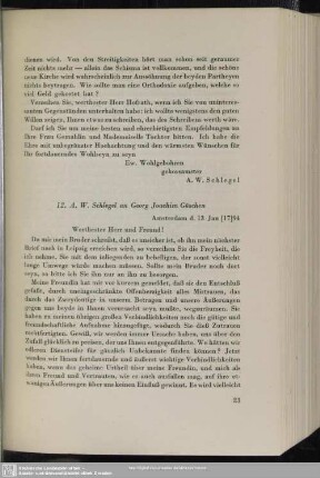 August Wilhelm von Schlegel an Georg Joachim Göschen, Amsterdam, 13.01.1794