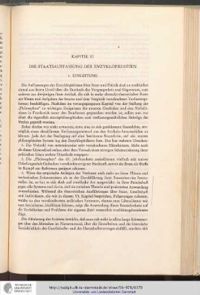 Kapitel VI: Die Staatsauffassung der Enzyklopädisten